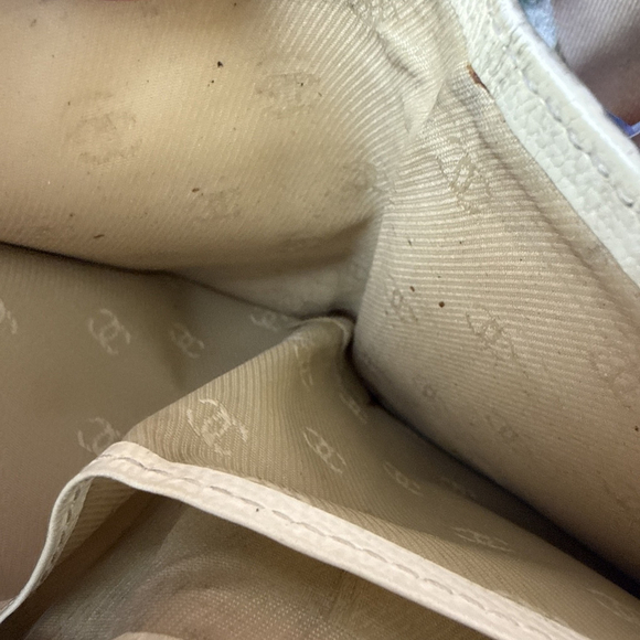 Chanel Caviar Leather Skin Coco Chanel Bi Fold Beige Wallet Vintage Authentic - Picture 5 of 11